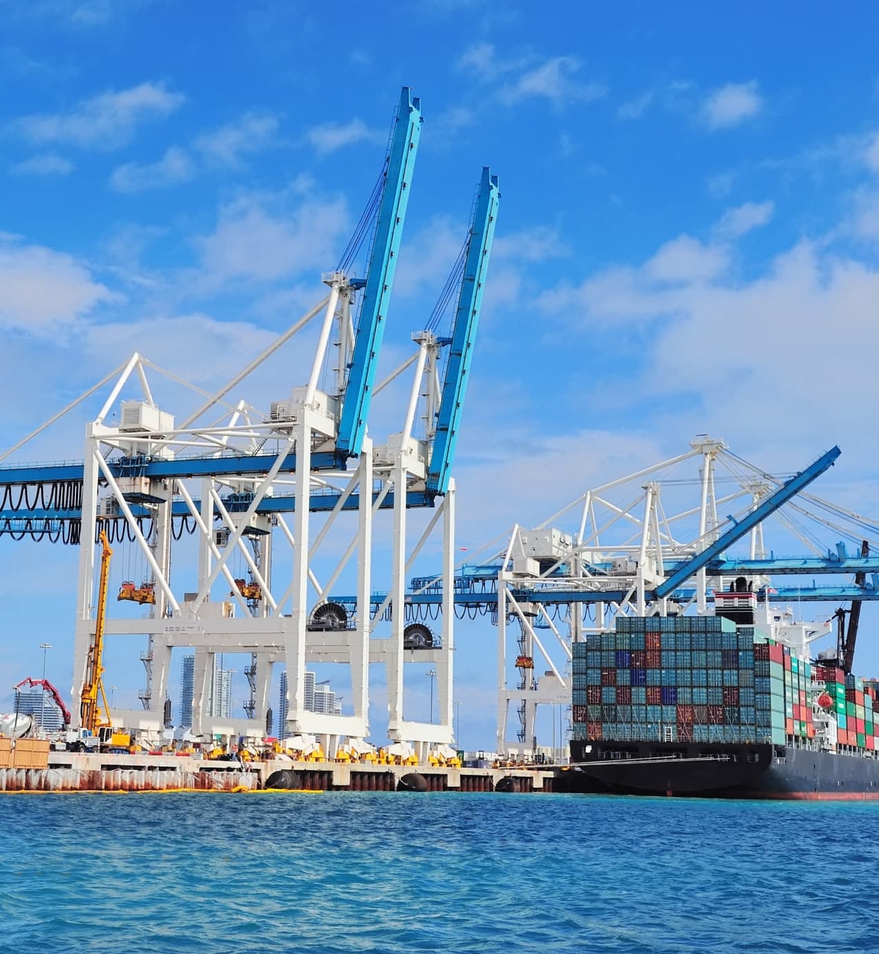 Marine vessel at port